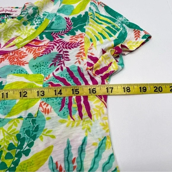 Fresh Produce Tropical Leaf Print Tunic Top Women’s S Asymmetrical Bottom - Picture 6 of 14